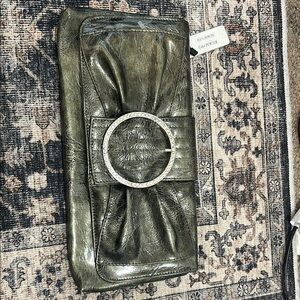 Antthony Metallic Green Clutch